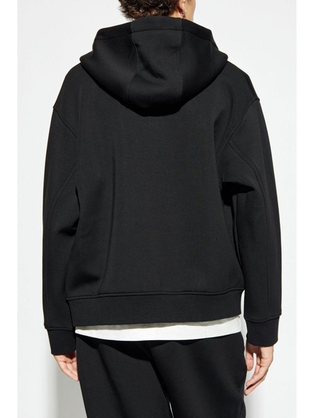 zipped drawstring hoodie