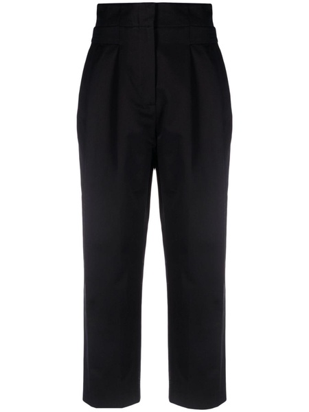 pleat-detail high-waisted trousers