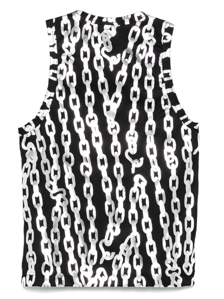 chain-link print tank top