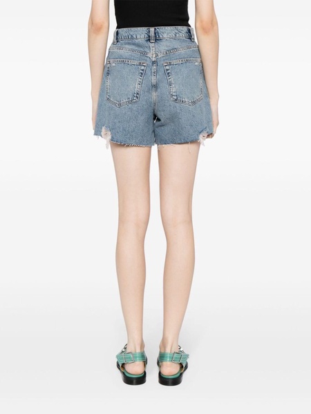 acid-wash denim shorts