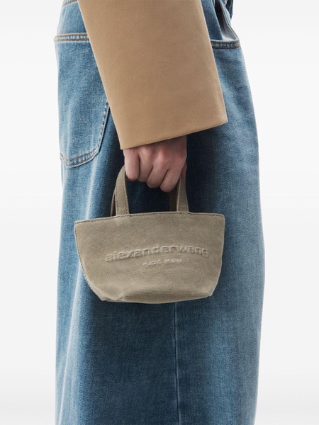 mini Punch logo-embossed leather tote bag