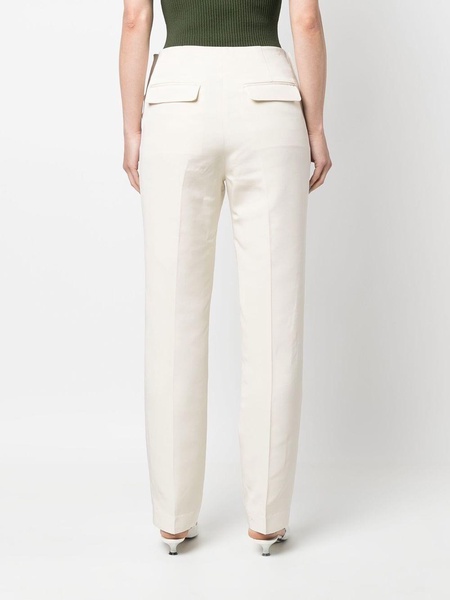 high-waist silk trousers