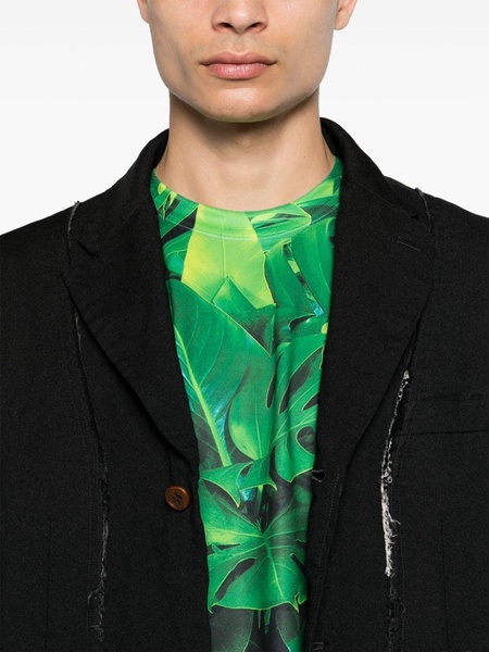 Leaves-print crew-neck T-shirt