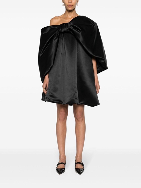 oversize-bow satin minidress