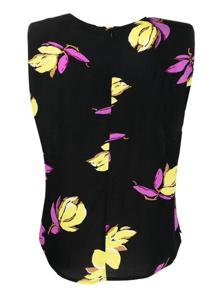 floral-print sleeveless top