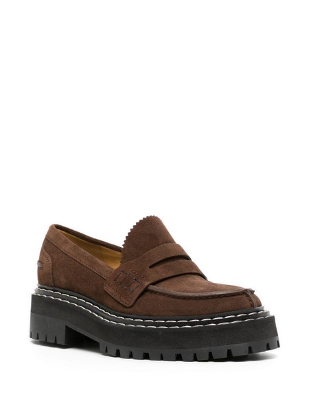 lug-sole platform leather loafers