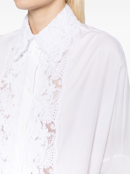 floral-lace cotton shirt