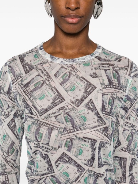 paper-print mesh T-shirt 