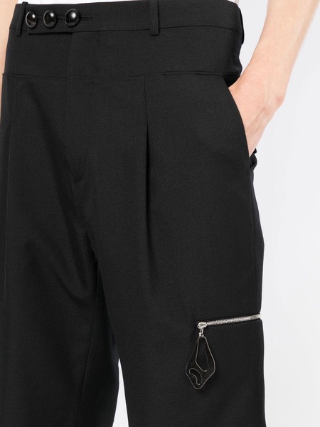 zip-detail tailored shorts