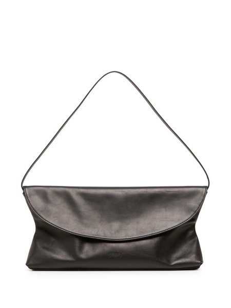 logo-debossed leather clutch bag