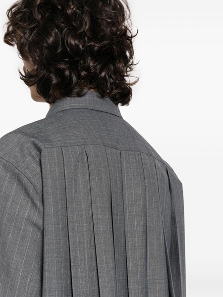 pleat-detail pinstripe shirt