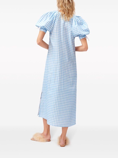 Garden gingham puff-sleeve dress