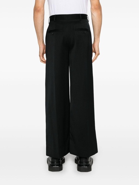 Black Pleated Wide-Leg Trousers