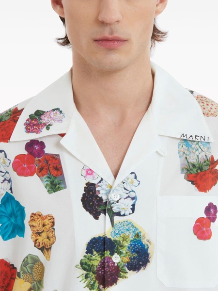 floral-print cotton shirt