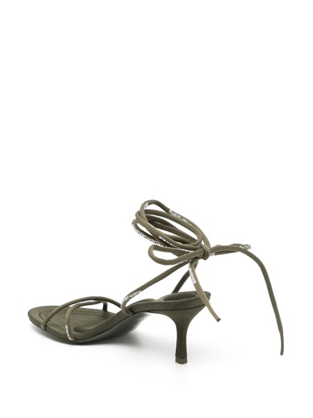 Green Helix 65mm Leather Sandals