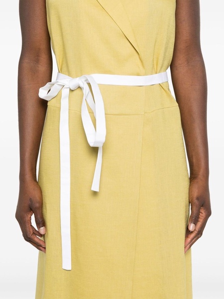 poplin linen wrap dress