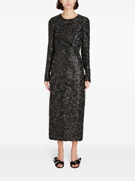 sequinned tweed midi dress