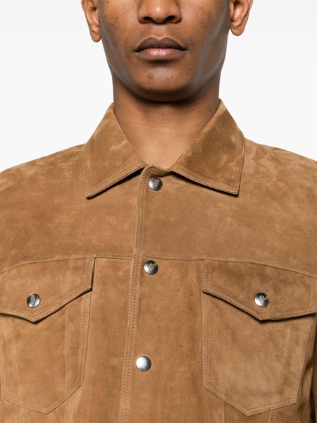 classic-collar suede jacket