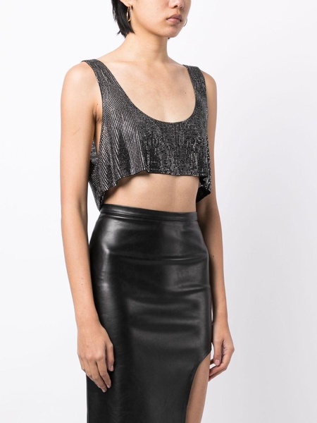 crystal-embellished cropped top