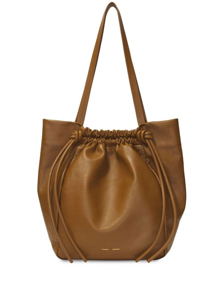 leather drawstring tote