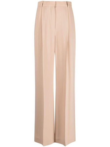 high-waisted flared trousers