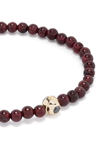 14kt yellow gold garnet bead bracelet