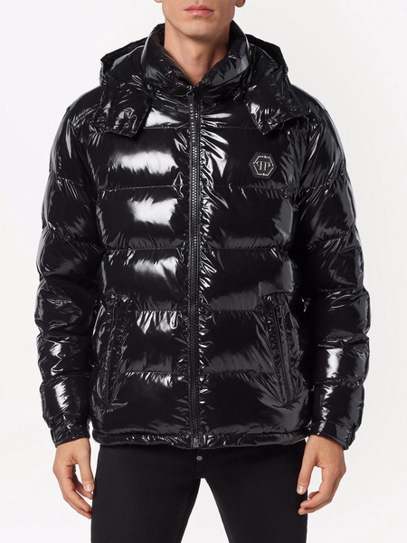 high-shine padded jacket