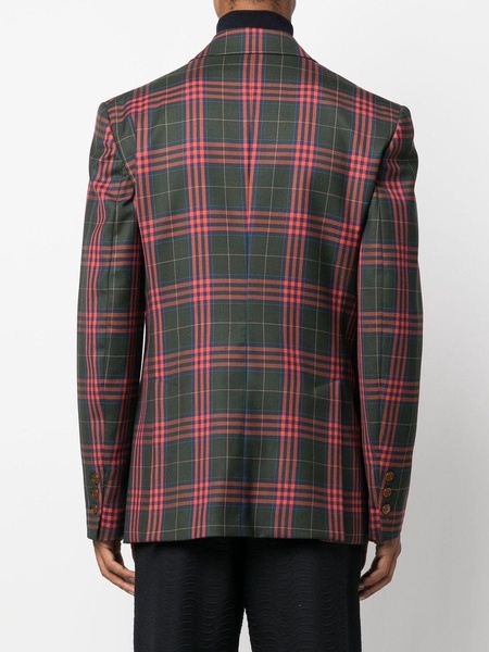 checked virgin wool blazer