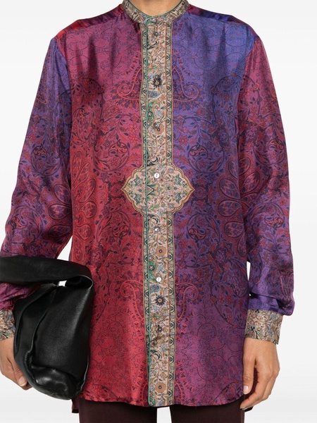 Aloe mix-print silk shirt