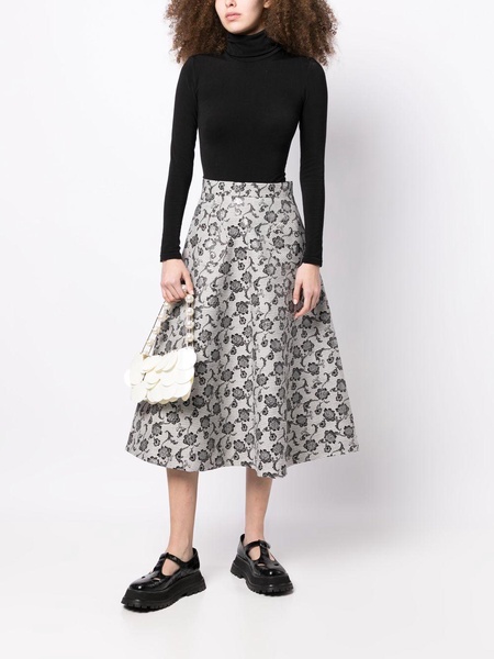 Konstantin floral-embroidered skirt