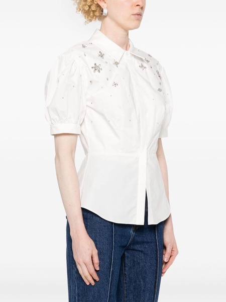 gem-embellished cotton blouse