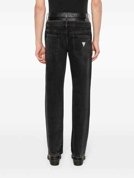 high-rise straight-leg jeans