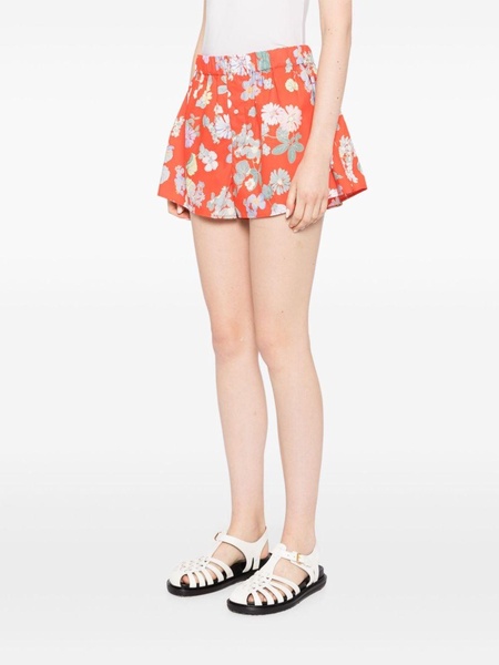 floral-print cotton shorts