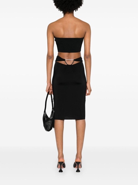 Triangle-hardware midi skirt