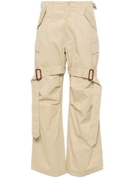 wide-leg cotton cargo trousers