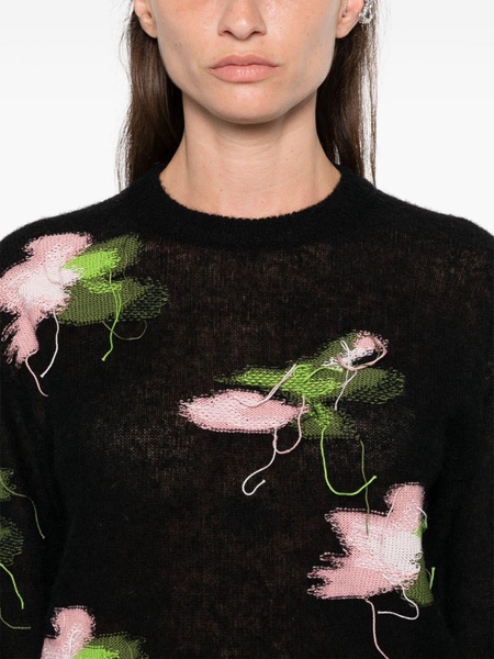 intarsia-flower sweater