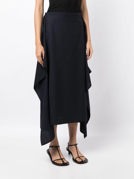 Bassia draped wool skirt