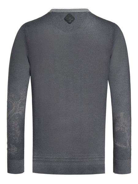 spray-effect jacquard jumper