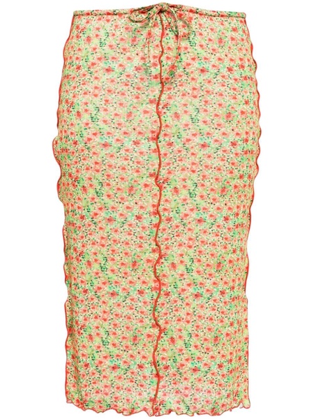 Joa floral ribbed skirt