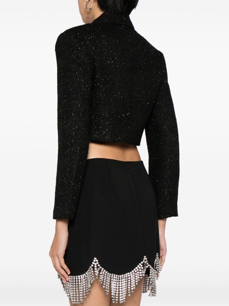 Self Portrait Black Boucle Cropped Jacket