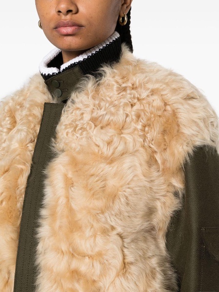 shearling-panel bomber jacket