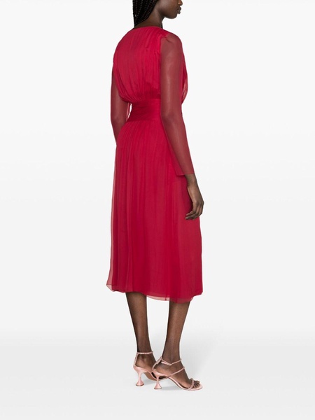 A-line silk wrap dress