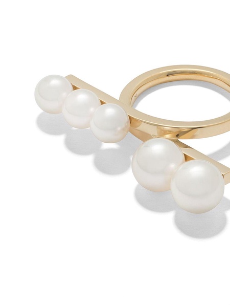 18kt yellow gold Collection Line Balance loop pearl ring