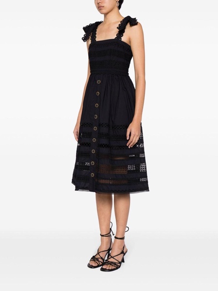 Nidhi lace-trim midi dress