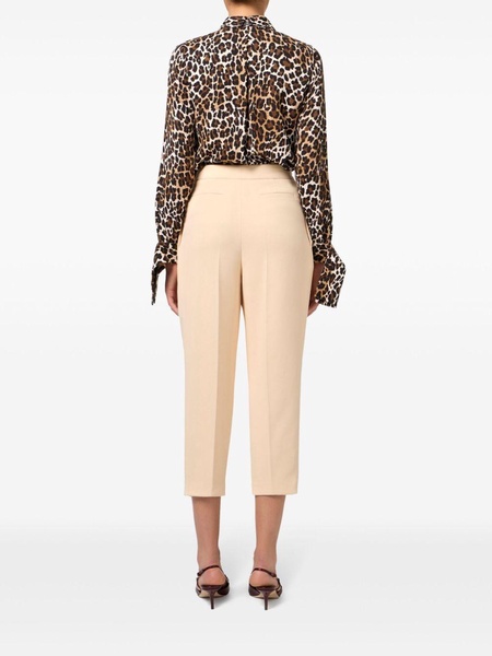 leopard-print georgette shirt