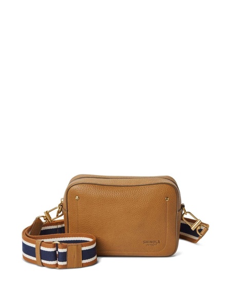 Camera grained-leather cross body bag