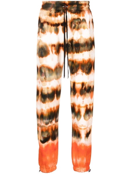 tie-dye print cotton track pants