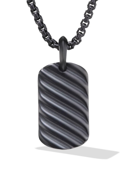 Sculpted Cable titanium tag pendant