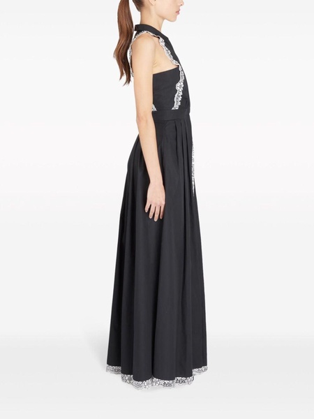 lace-trim cotton gown