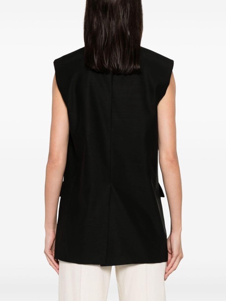 single-breasted sleeveless blazer